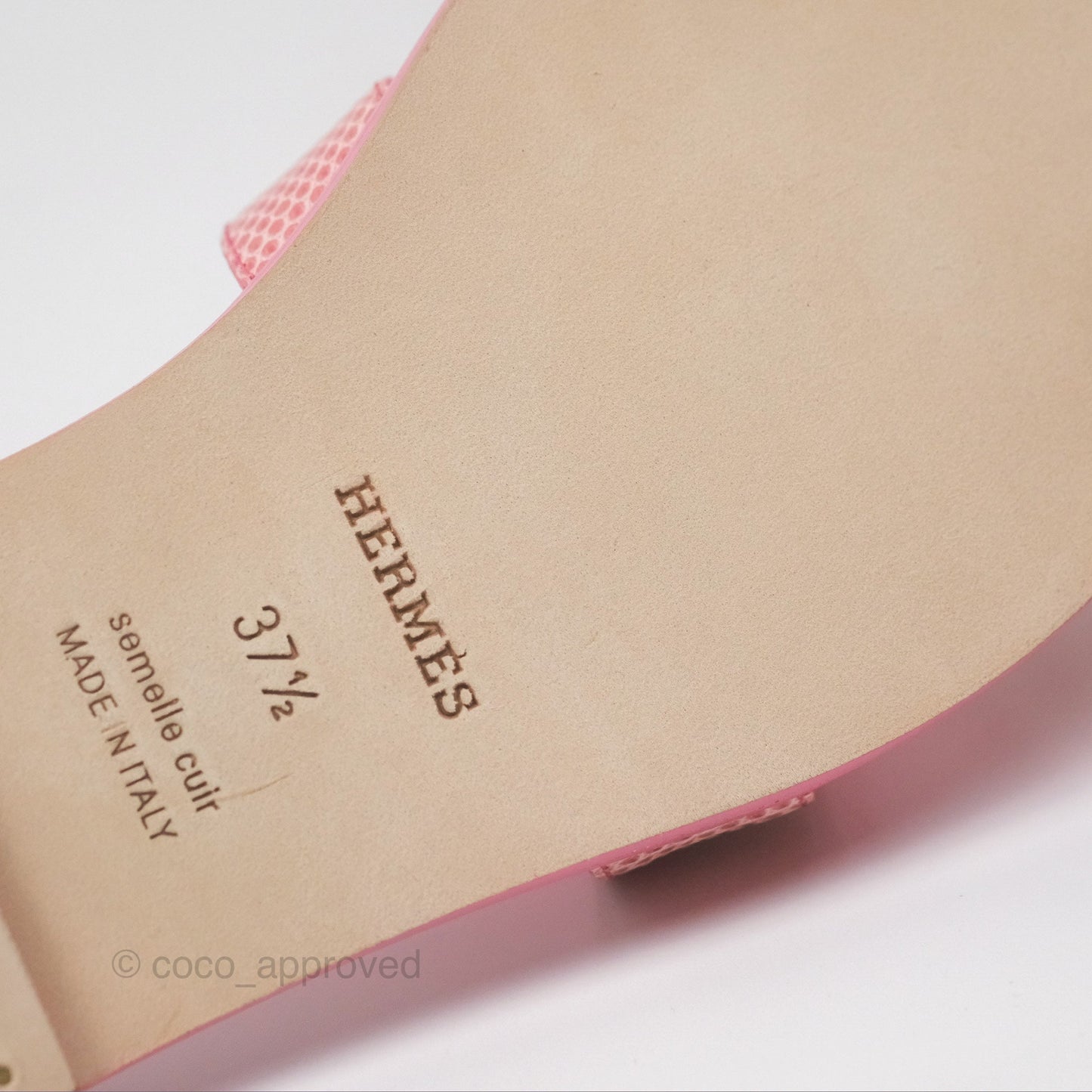 Hermès Oran Sandals in Lizard Pink Size 37.5