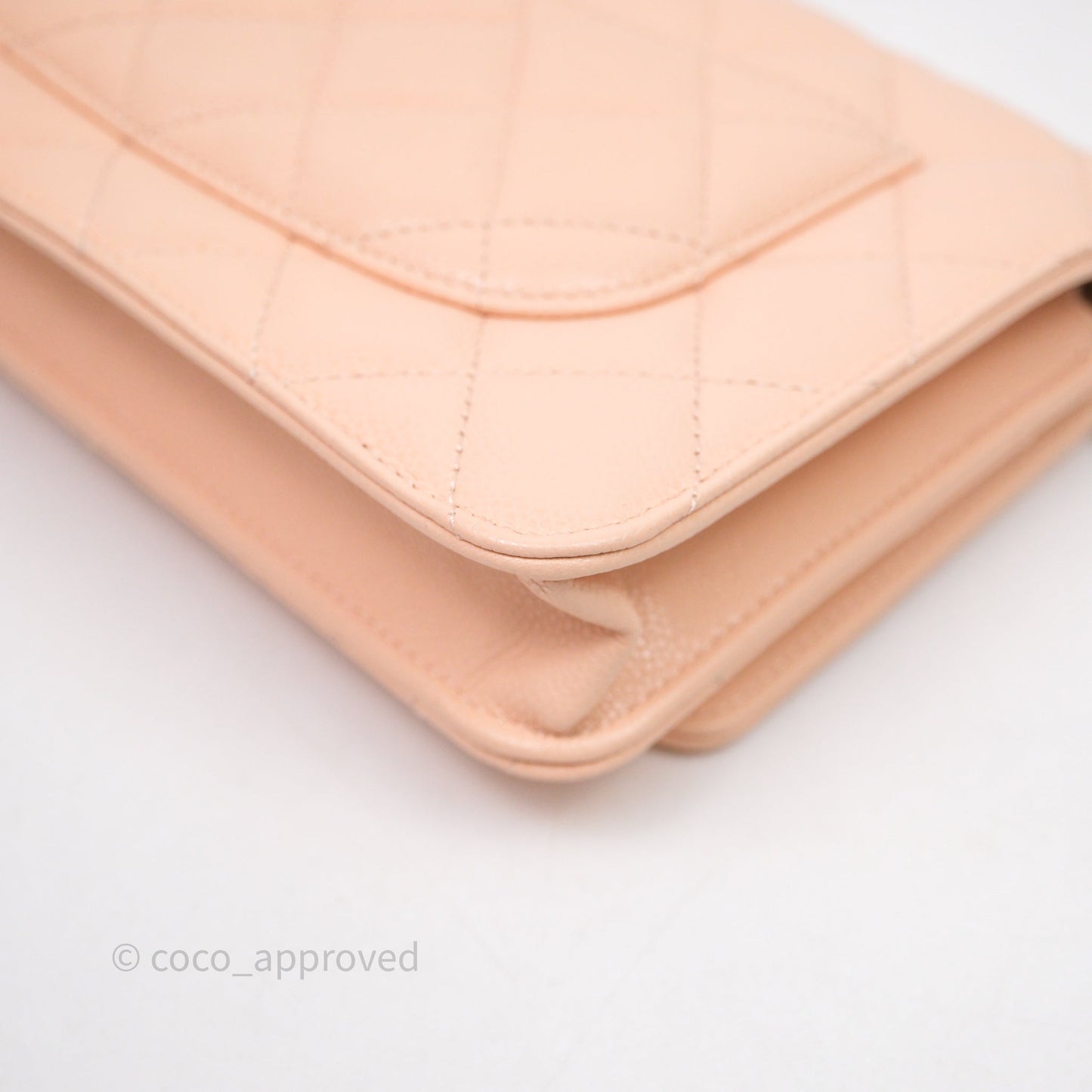 Chanel Quilted Classic Wallet on Chain WOC Pink Caviar Gold Hardware