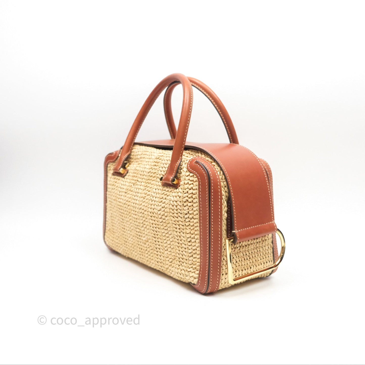 Delvaux Cool Box MM Bohème Raffia Brown