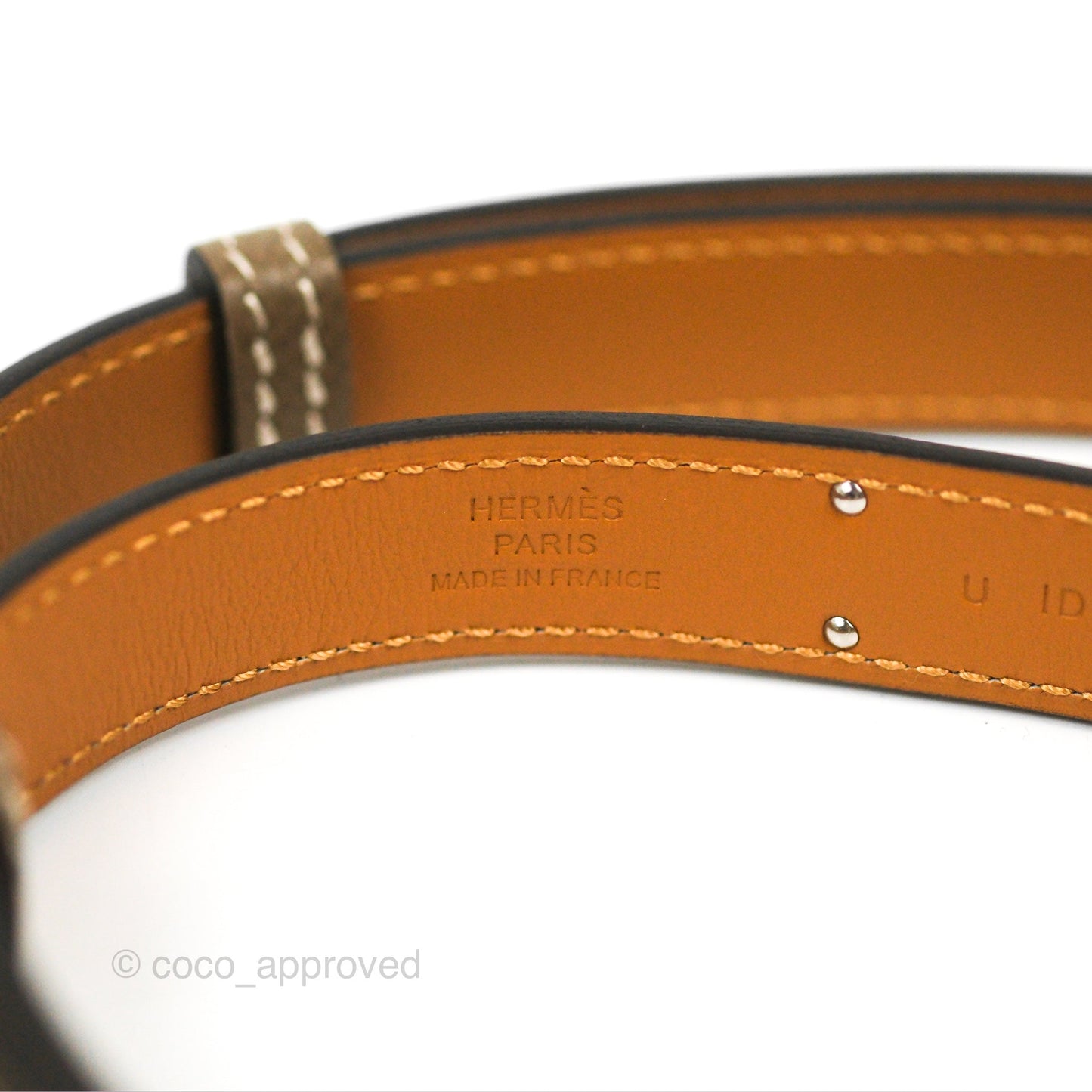 Hermès Kelly Buckle Belt Etoupe Epsom Palladium Hardware