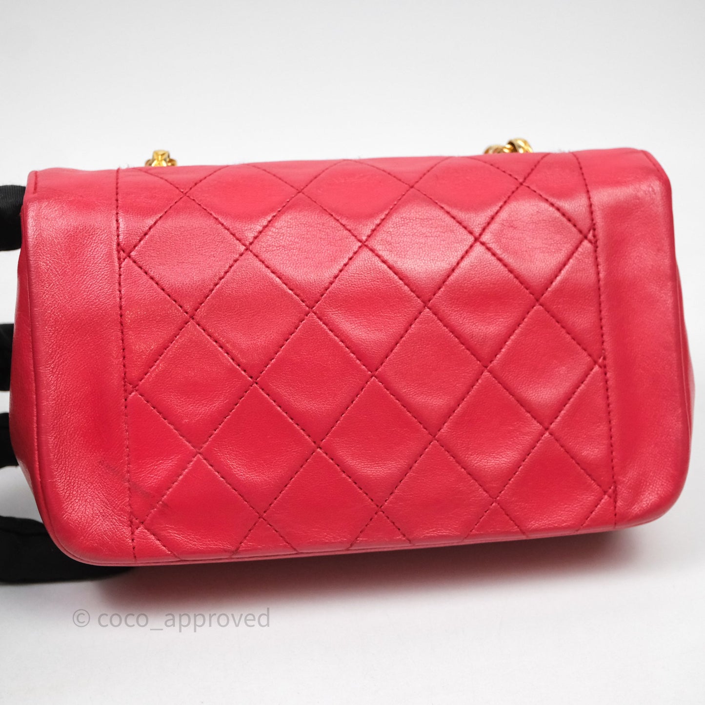 Chanel Vintage Mini Bijoux Chain Flap Bag Red Gold Hardware