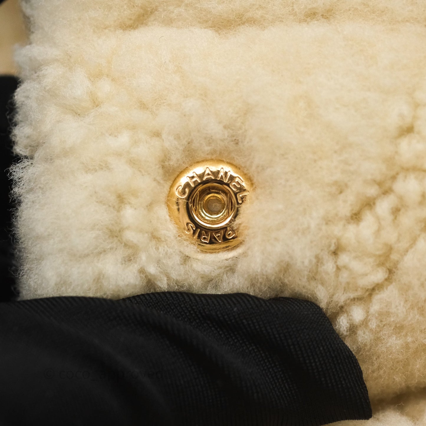 Chanel Small 22 Bag Ecru Shearling Aged Gold Hardware