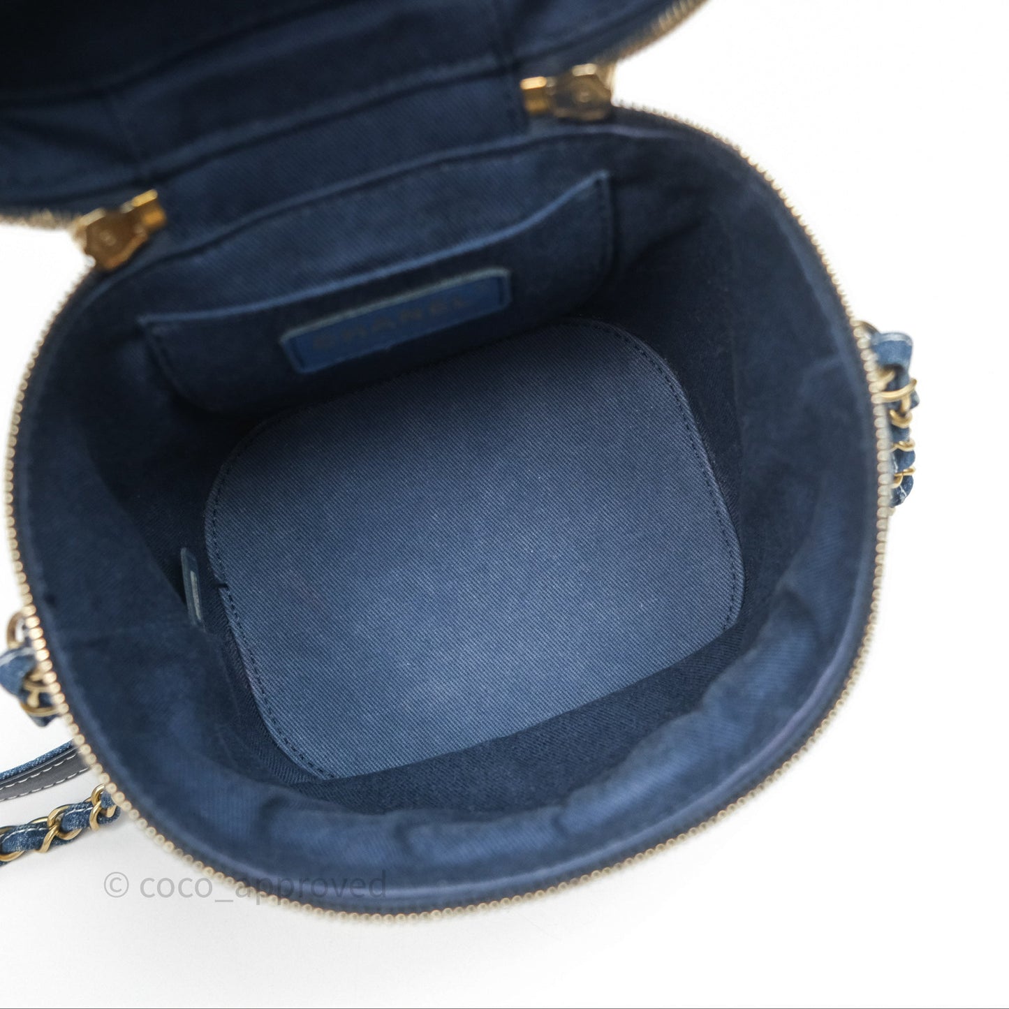Chanel Quilted Trip Vanity Denim Aged Gold Hardware 20C