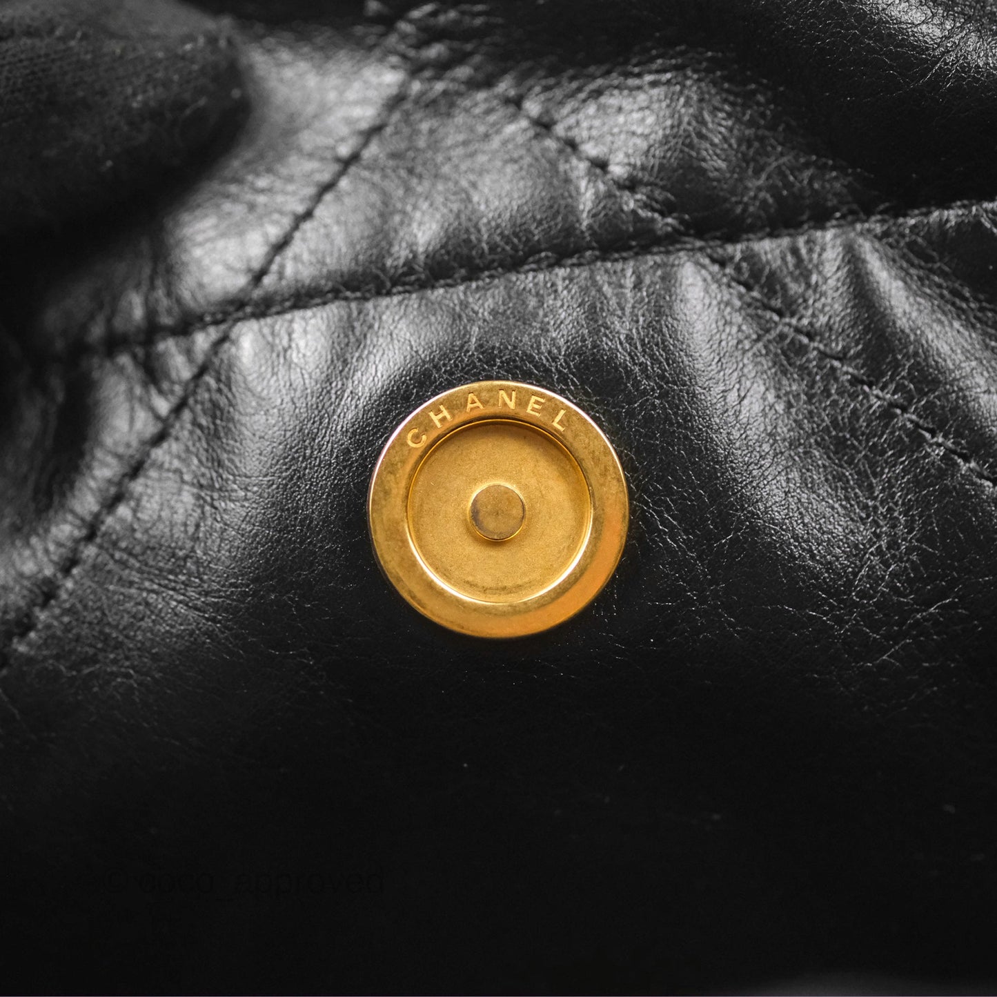 Chanel 22 Small Black Aged Calfskin Aged Gold Hardware