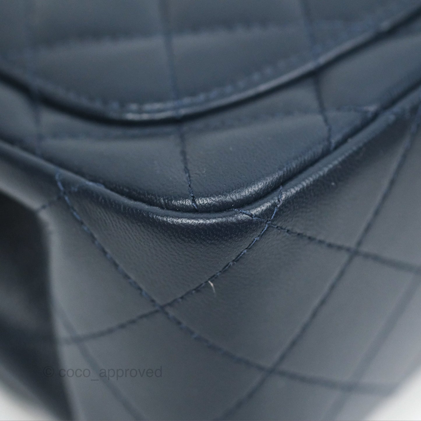 Chanel Mini Square Quilted Navy Lambskin Gold Hardware