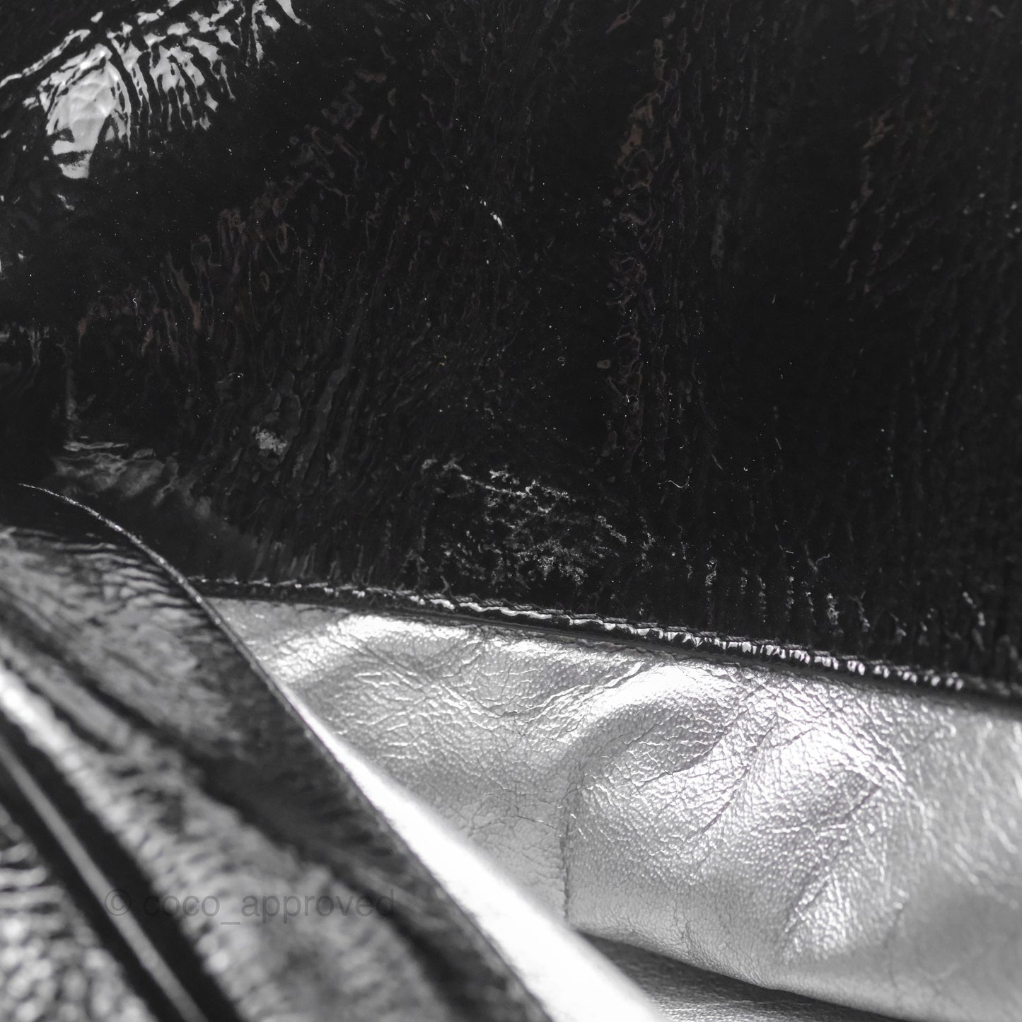 Chanel Bowling Tote Bag Black Glazed Calfskin Silver Hardware