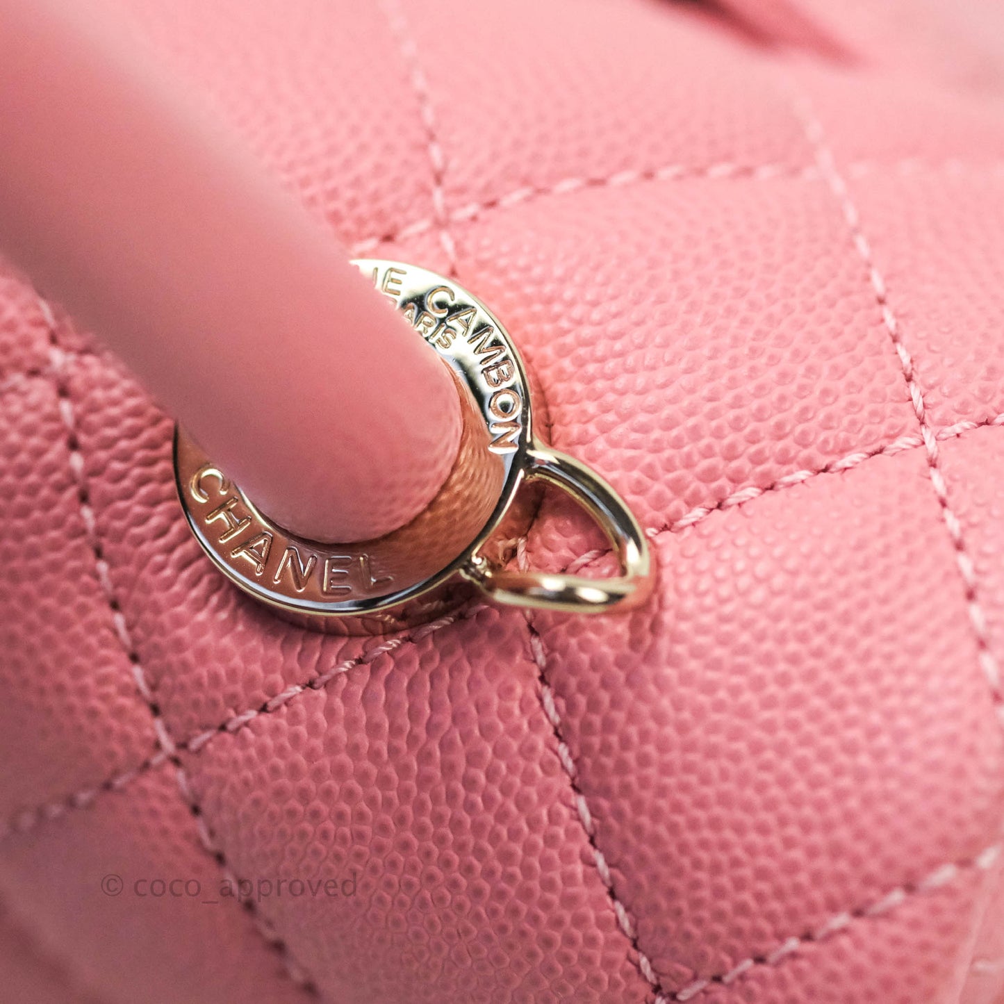 Chanel Mini (Small) Coco Handle Quilted Pink Caviar Gold Hardware 20A