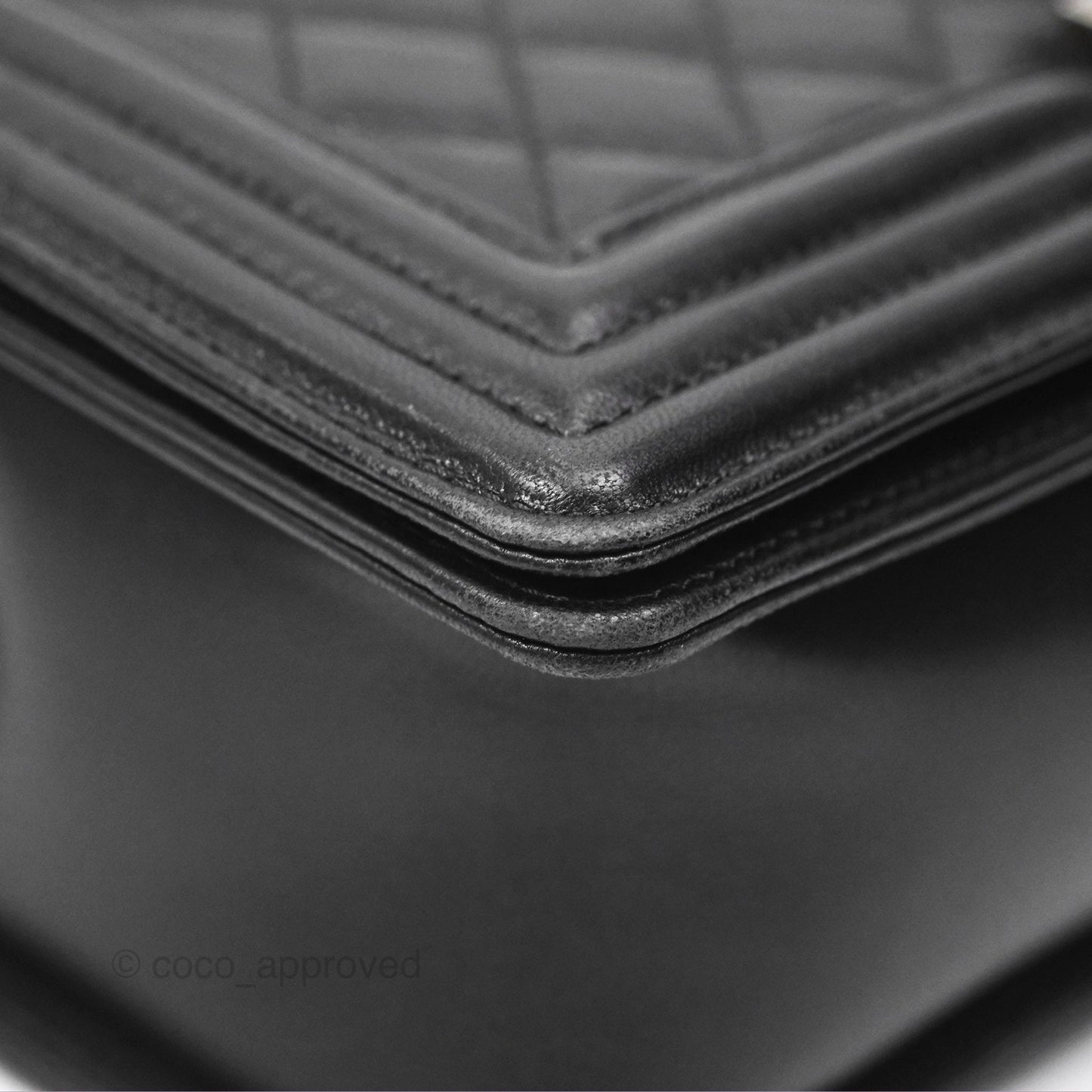 Chanel Quilted Medium Boy Black Lambskin Ruthenium Hardware