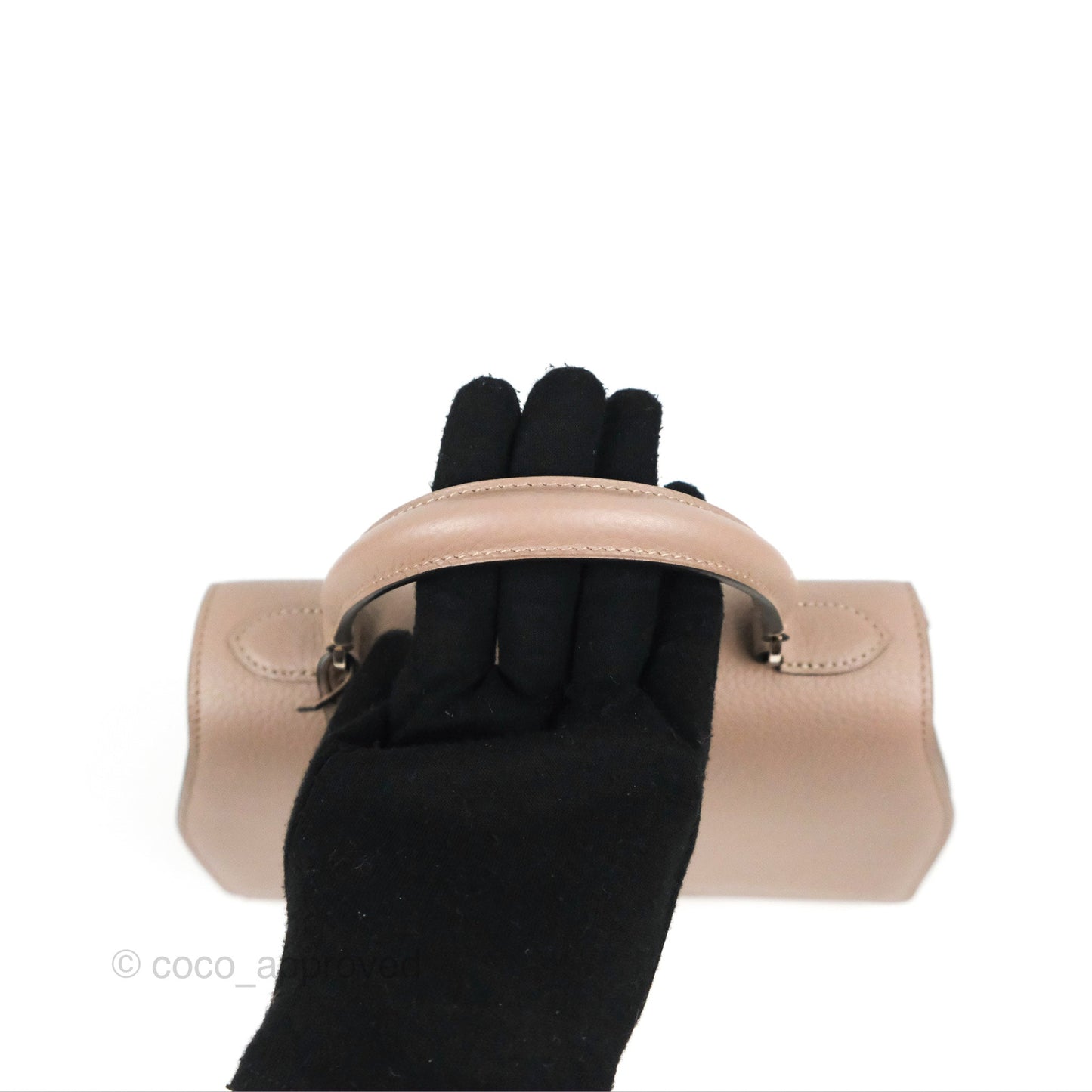 Moynat Réjane PM bag Tourterelle Grained Blush Leather Silver Hardware