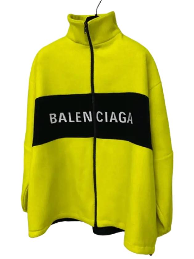 Luxury Balenciaga Logo Stripe Zip-Up Jacket Yellow
