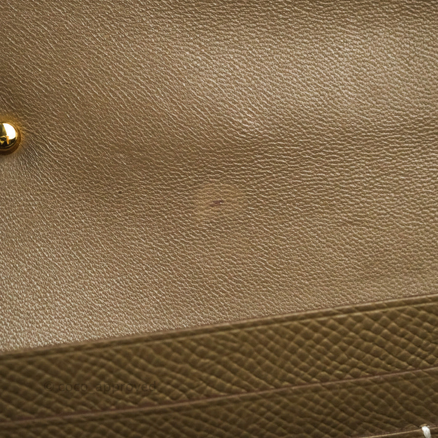 Hermès Constance Long To Go Wallet Etoupe Epsom Gold Hardware