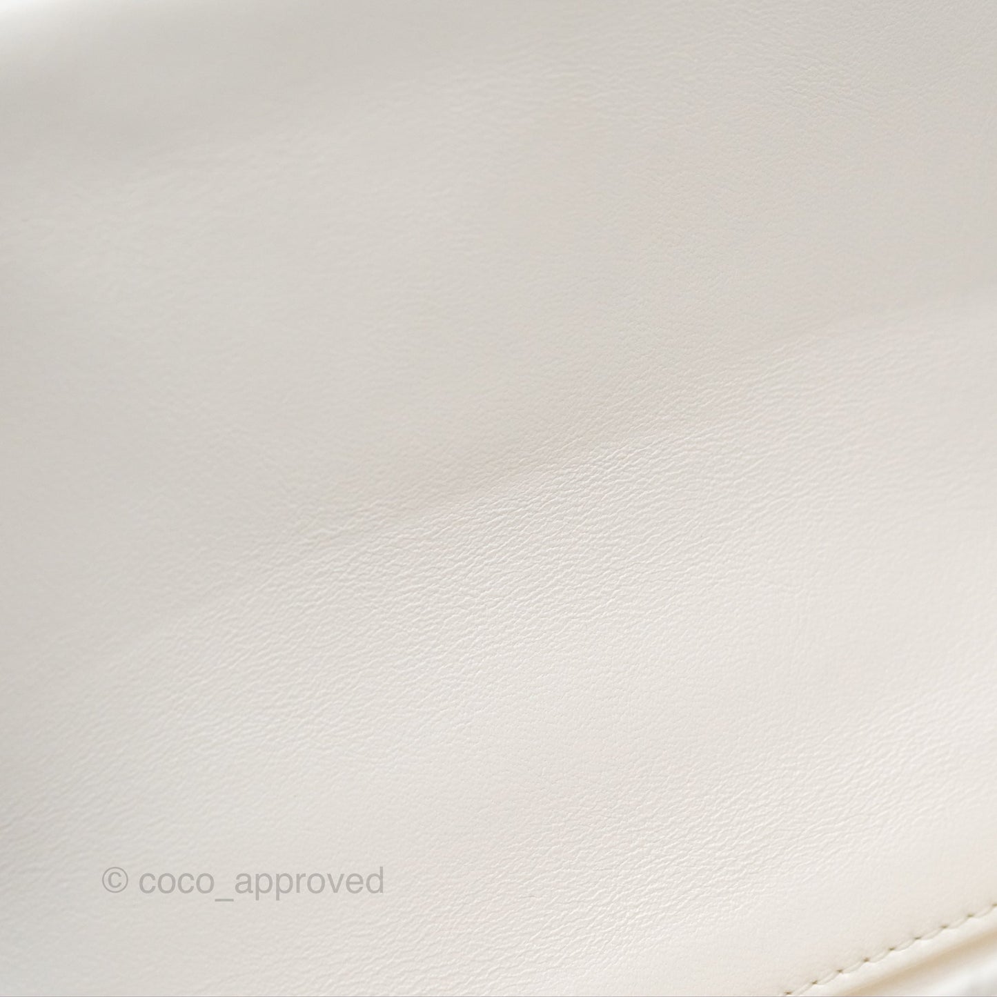 Chanel Pearl Chain Mini Flap Bag White Lambskin Aged Gold Hardware 24P
