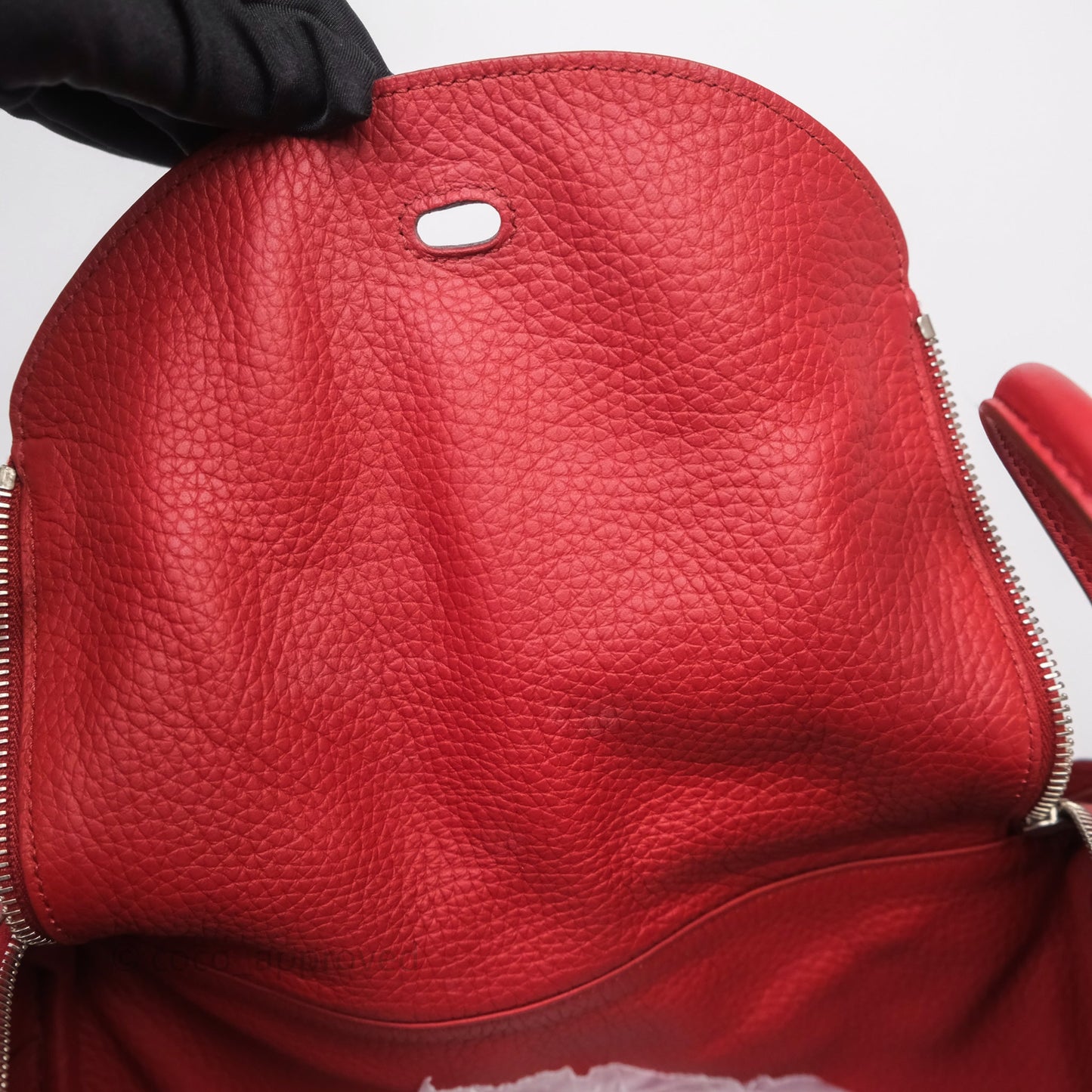 Hermès Lindy 30 Rouge Garance 54 Clemence Palladium Hardware