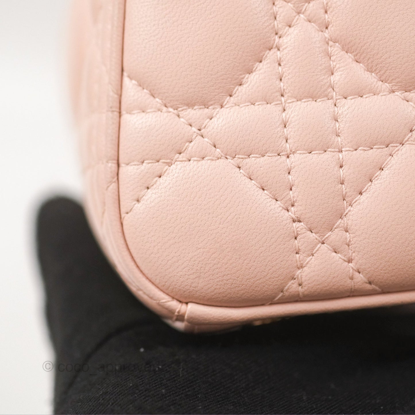 Christian Dior Medium Lady Dior Cannage Light Pink Lambskin Gold Hardware
