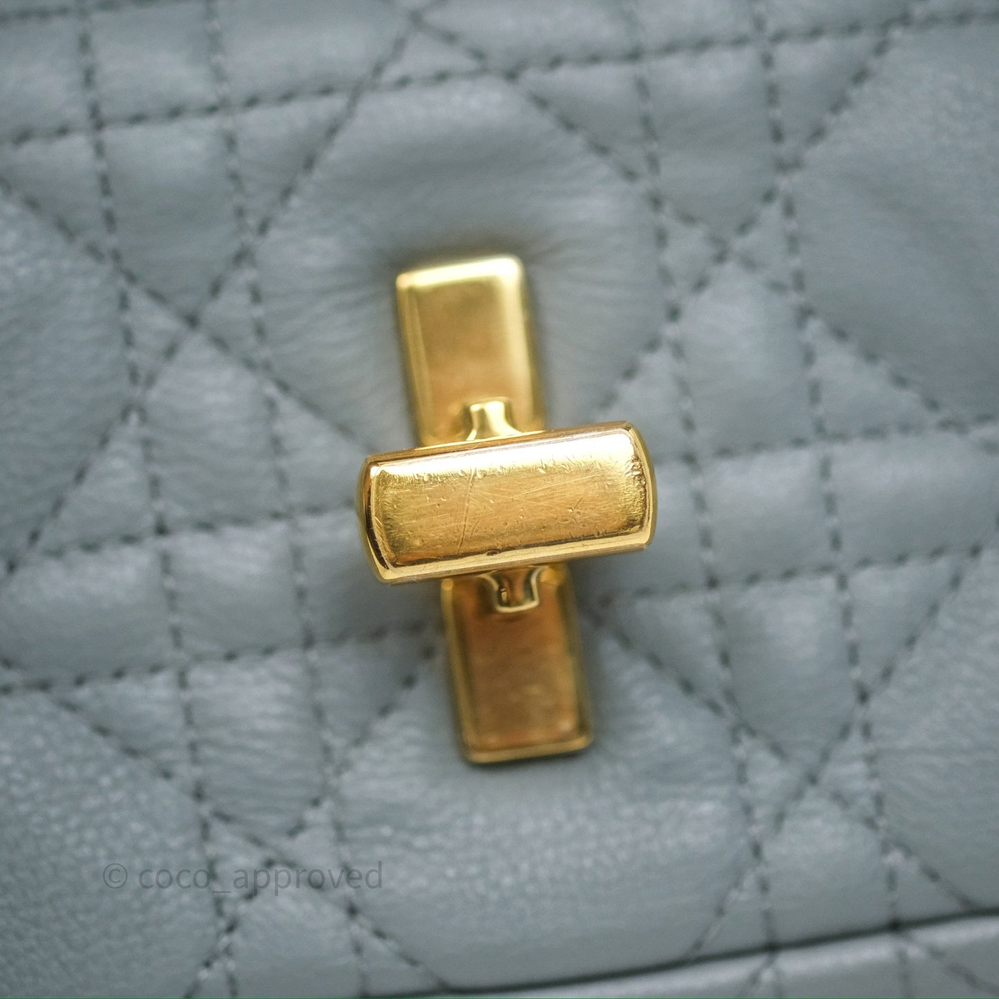 Dior Small Caro Bag Grey Supple Cannage Calfskin