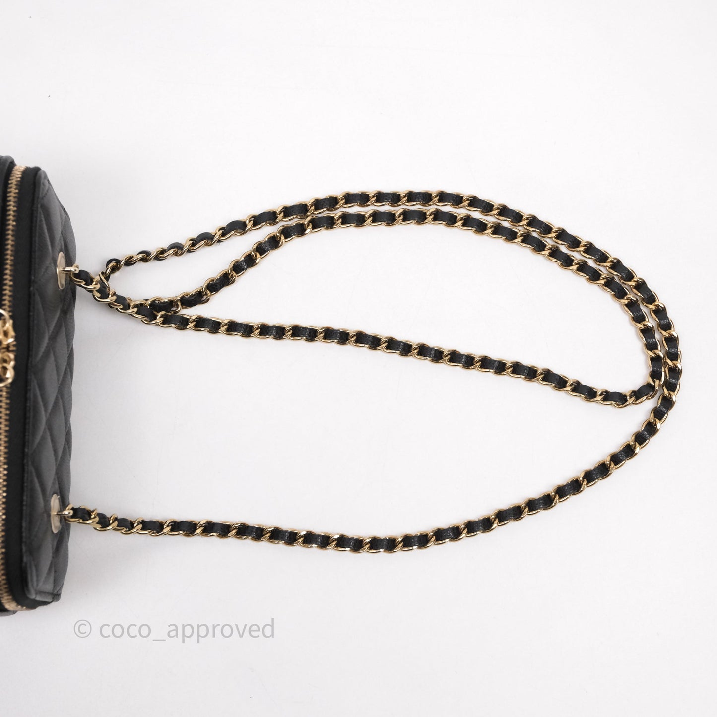 Chanel Vanity Rectangular With Chain Black Caviar Gold Hardware