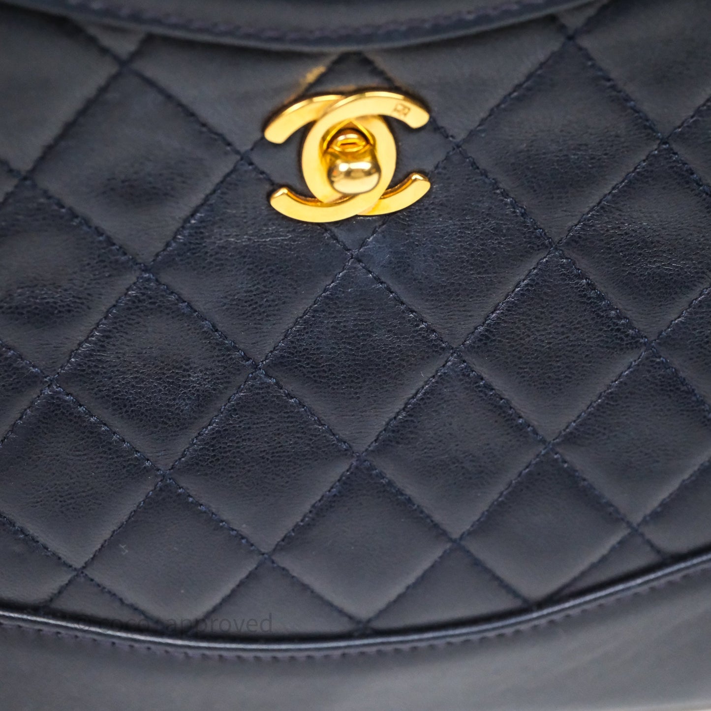 Chanel Vintage 31 Navy Lambskin 24K Gold Hardware