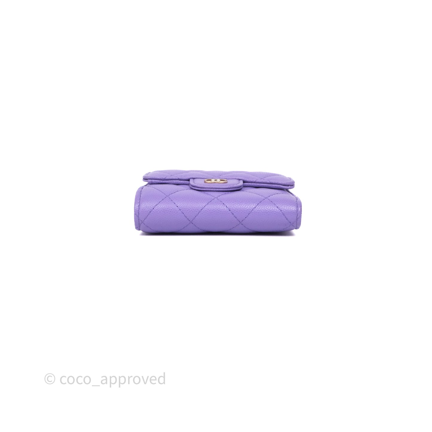 Chanel Classic Short Flap Wallet Purple Caviar Gold Hardware