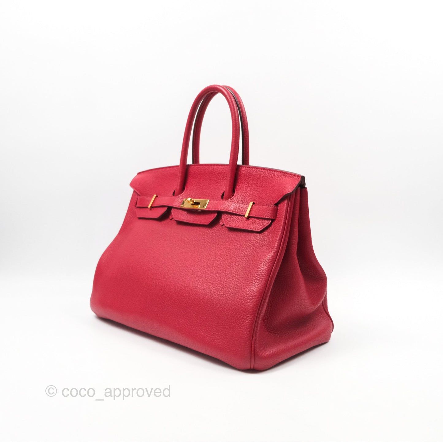 Hermès Retourne Birkin 35 Red Togo Gold Hardware