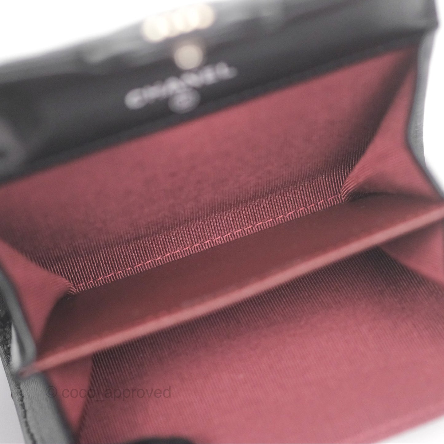 Chanel Classic Flap Coin Purse Black Lambskin Silver Hardware
