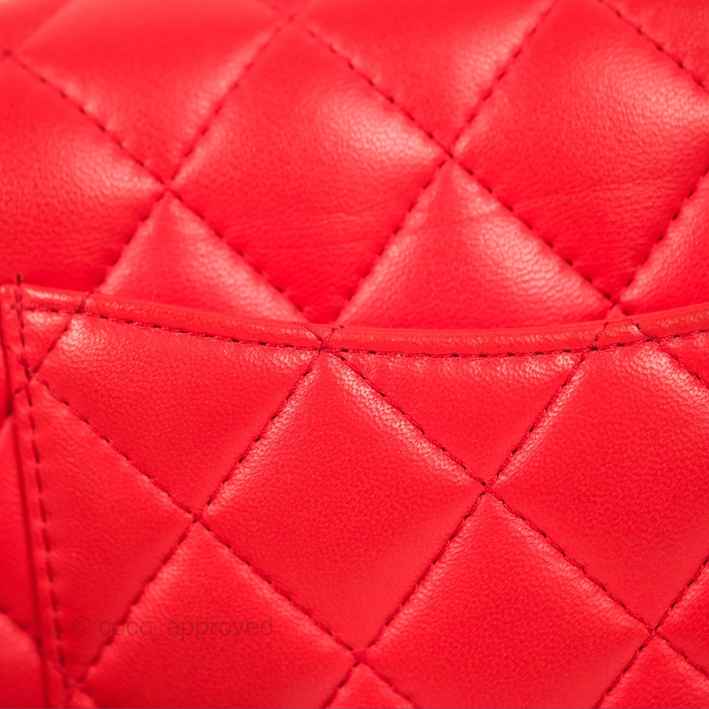 Chanel Quilted Mini Rectangular Flap Red Lambskin Gold Hardware