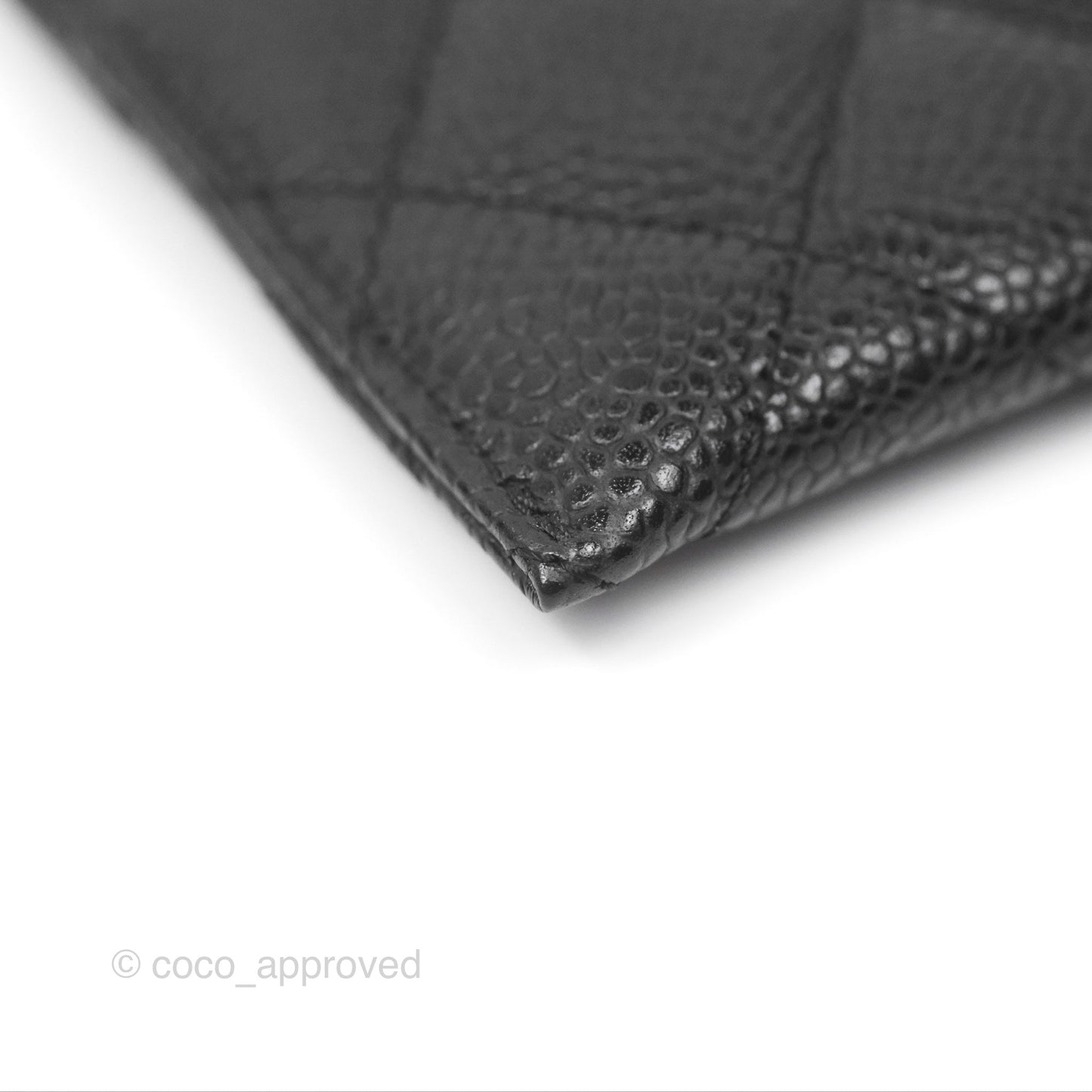 Chanel Classic Flat Card Holder Black Caviar Gold Hardware