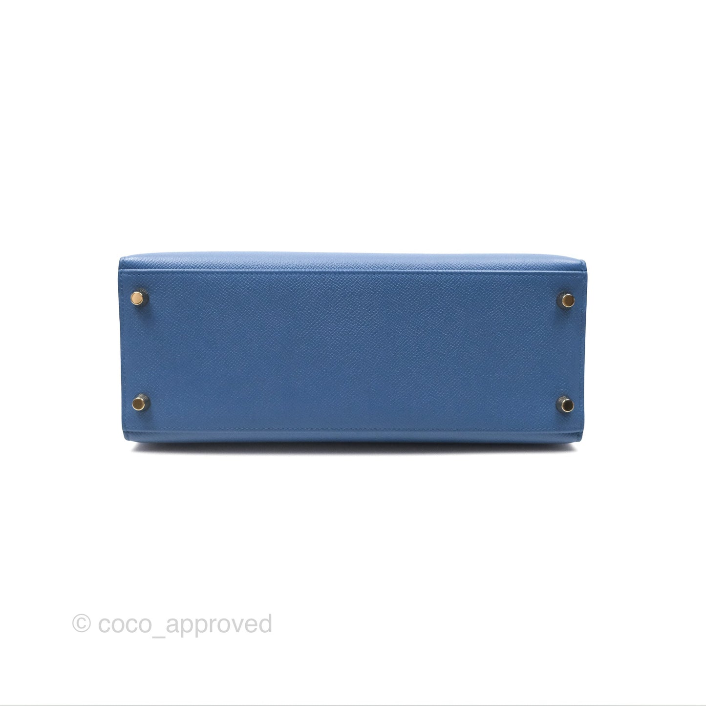 Hermès Sellier Kelly 28 Blue Epsom Gold Hardware