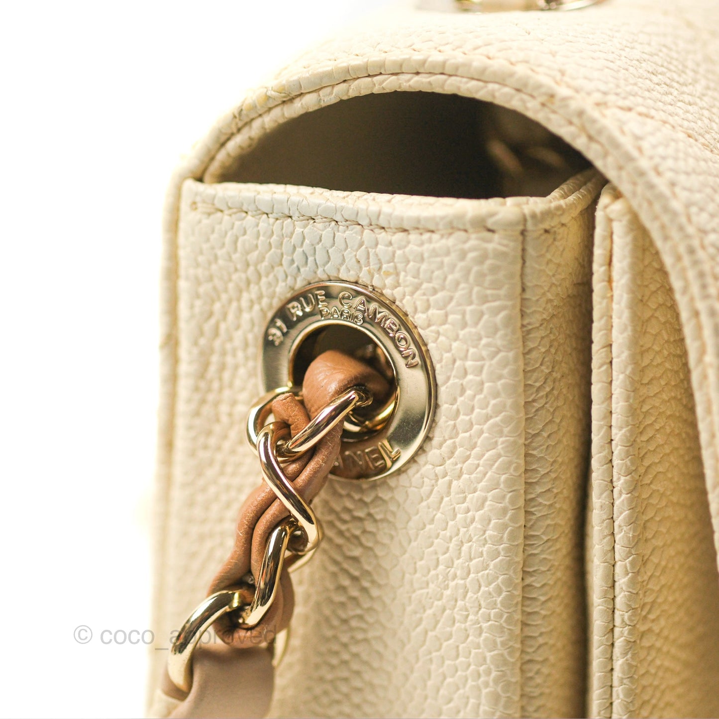 Chanel Medium CC Cuba Flap Bag Ivory Caviar Light Gold Hardware
