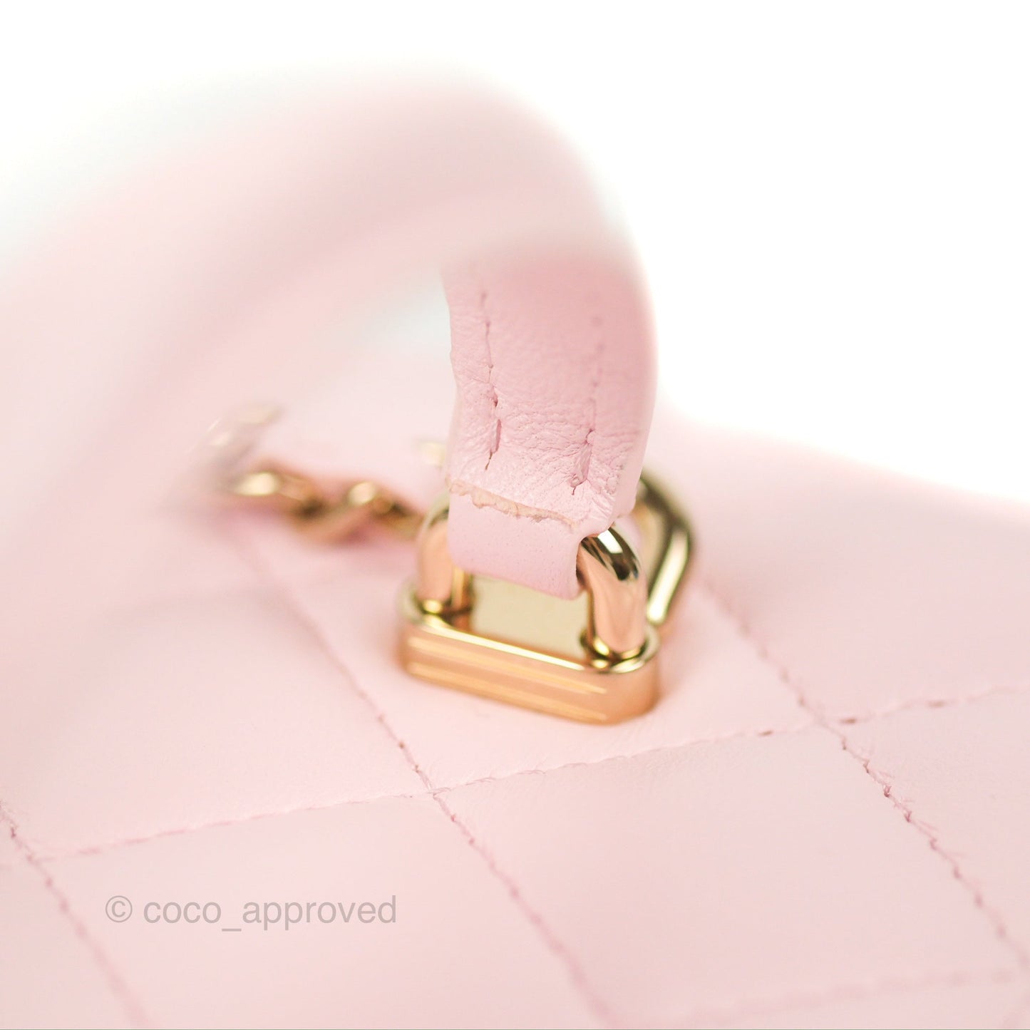Chanel Vanity Rectangular Top Handle Pink Lambskin Gold Hardware