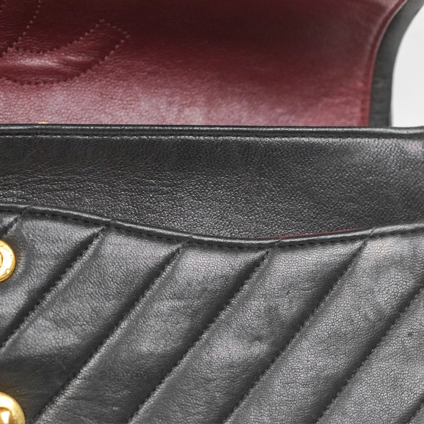 Chanel Vintage Medium Classic Flap Chevron Black Lambskin 24K Gold Hardware