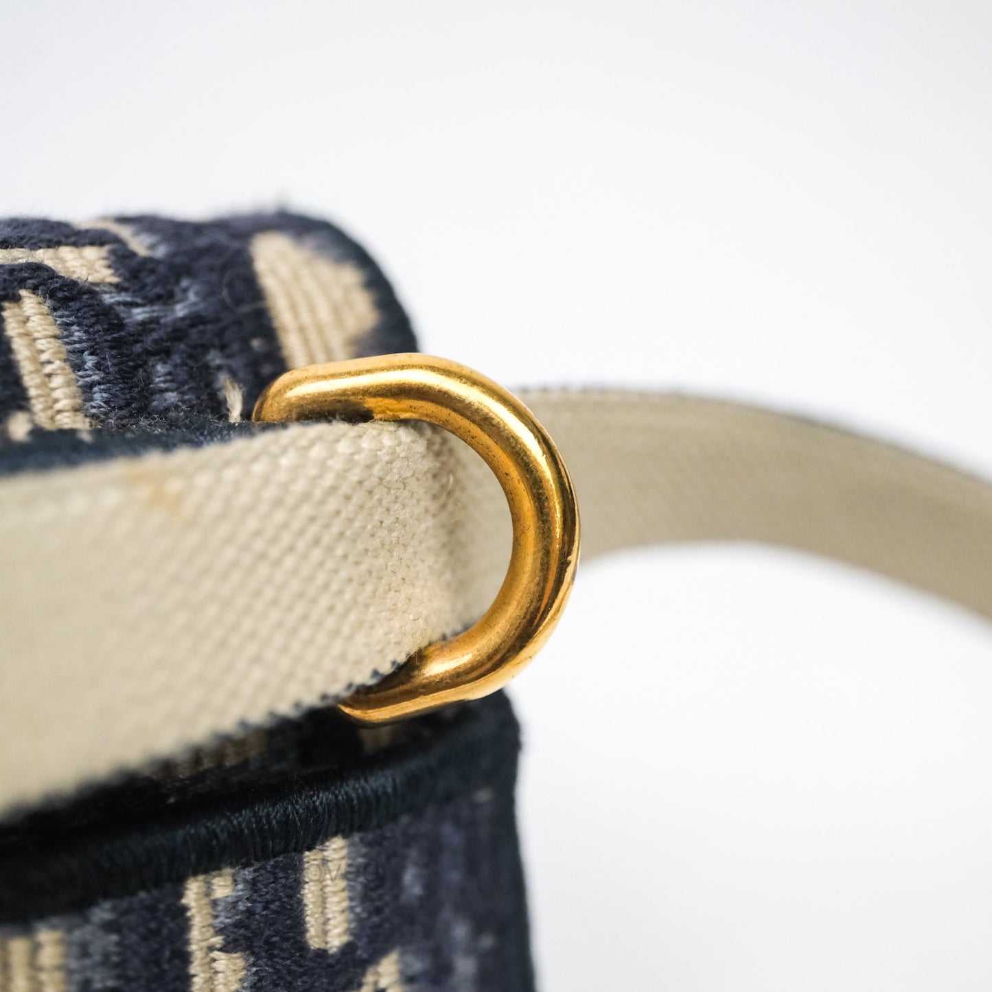 Christian Dior Navy Oblique Slim Saddle Pouch