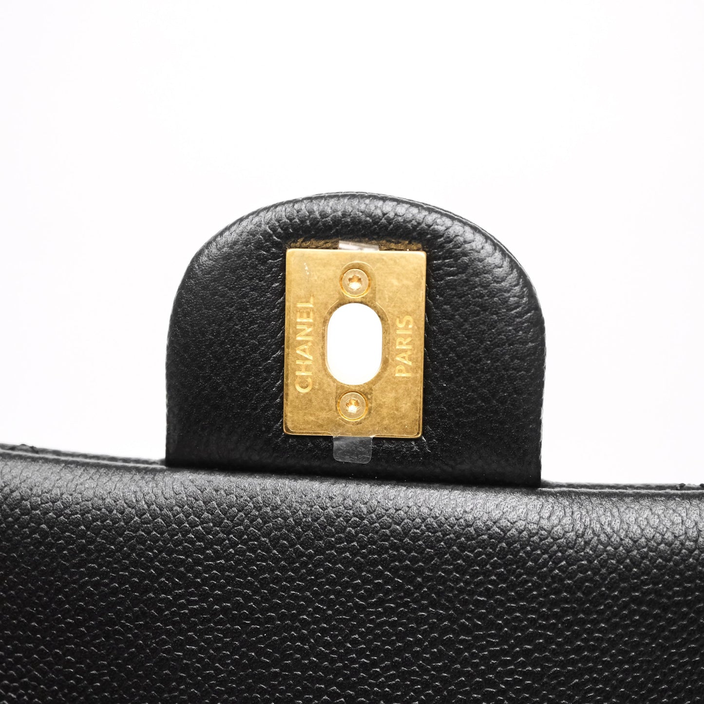 Chanel Mini Flap Bag Heart Adjustable Chain Black Caviar Aged Gold Hardware