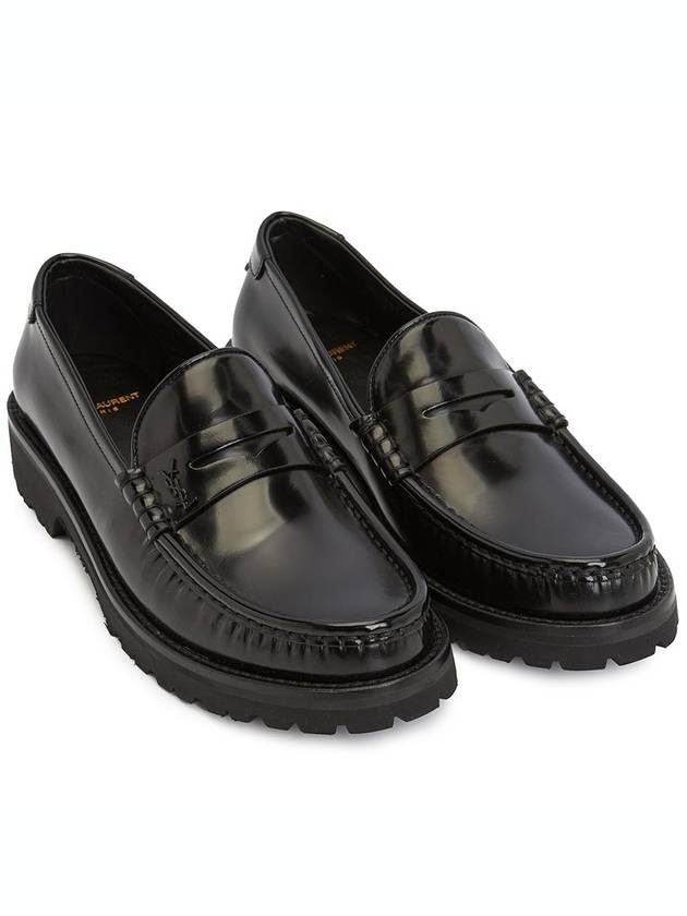 Luxury Saint Laurent Monogram Leather Loafers Black