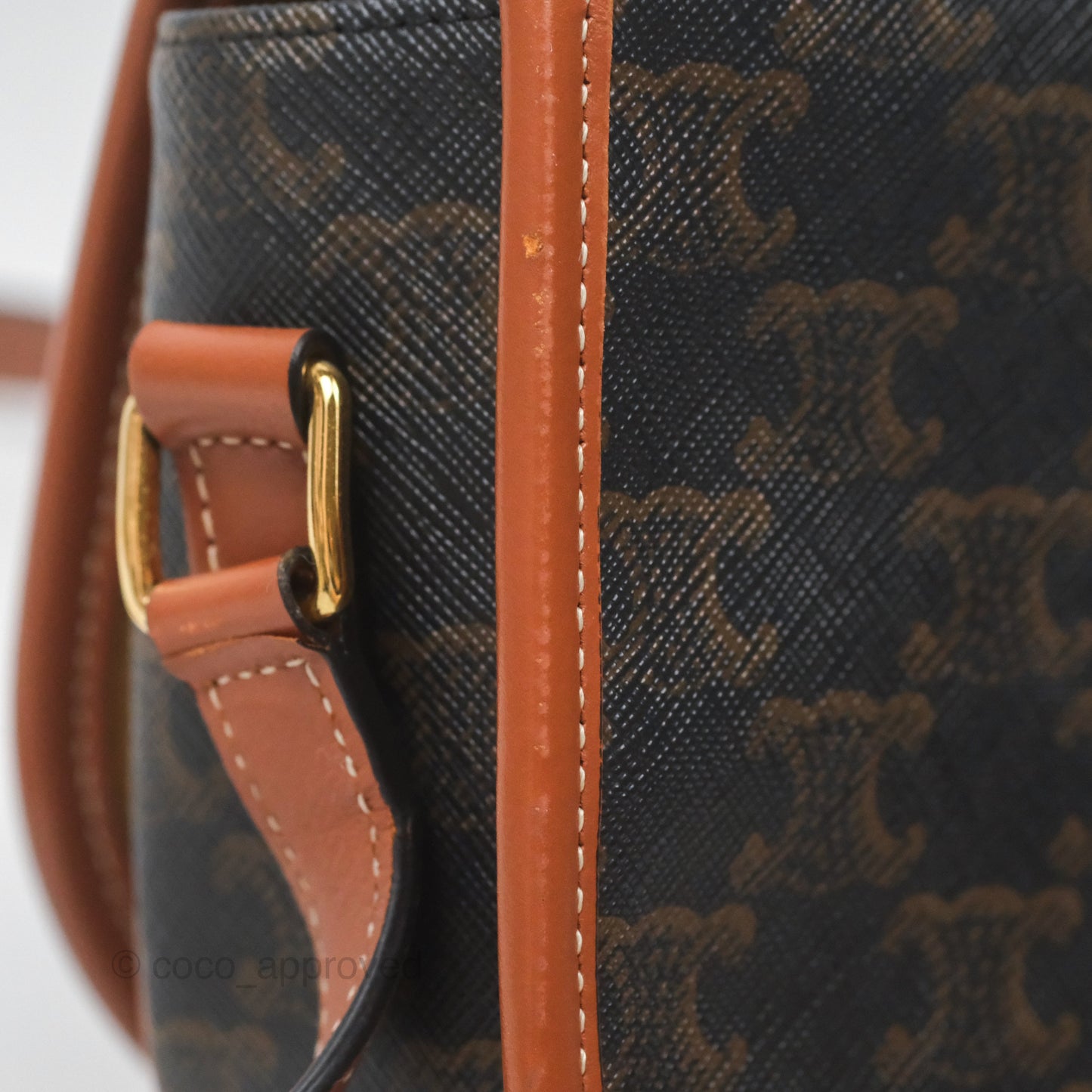 Celine Medium Folco Bag Triomphe Canvas Tan