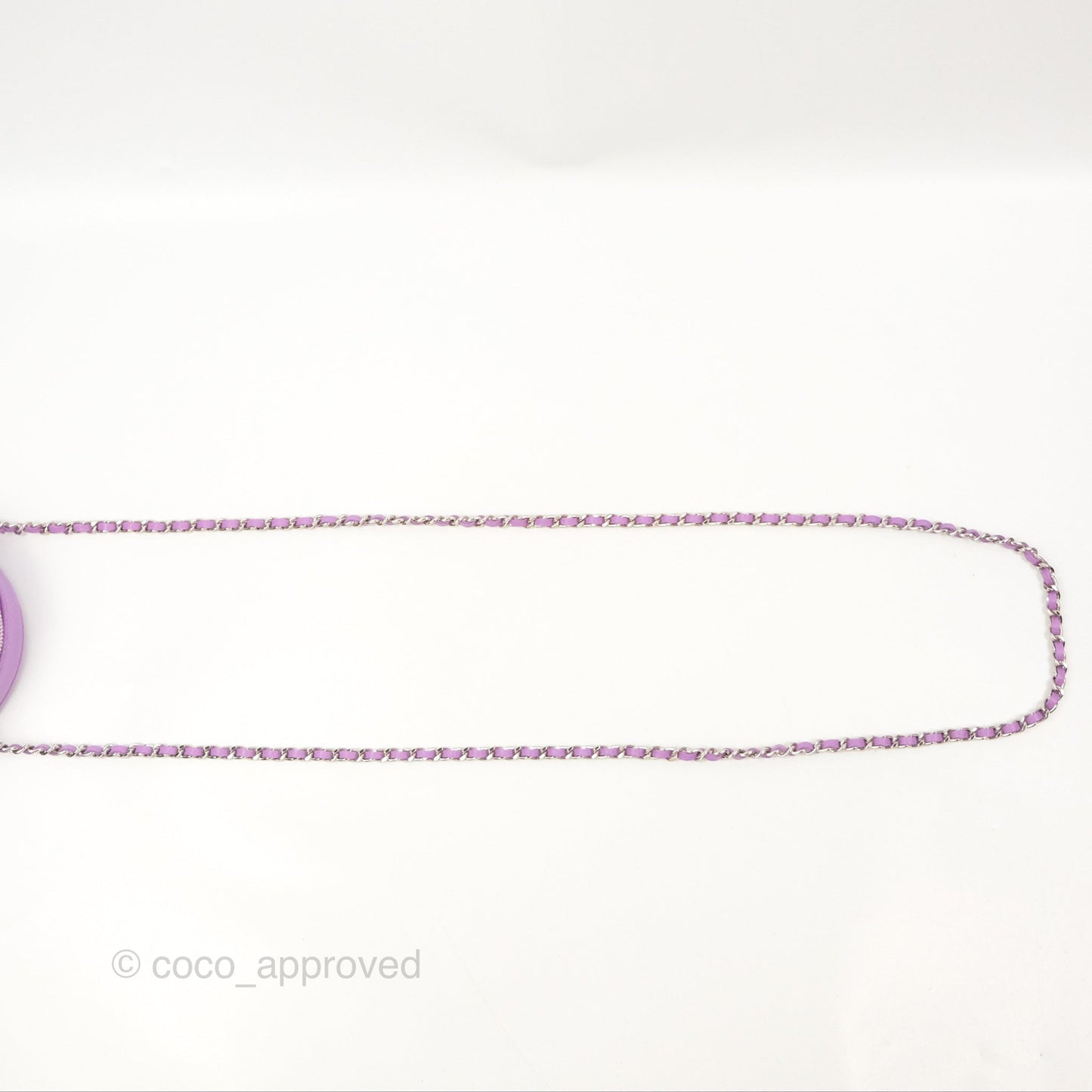 Chanel Round Circle Bag Purple Lambskin Silver Hardware