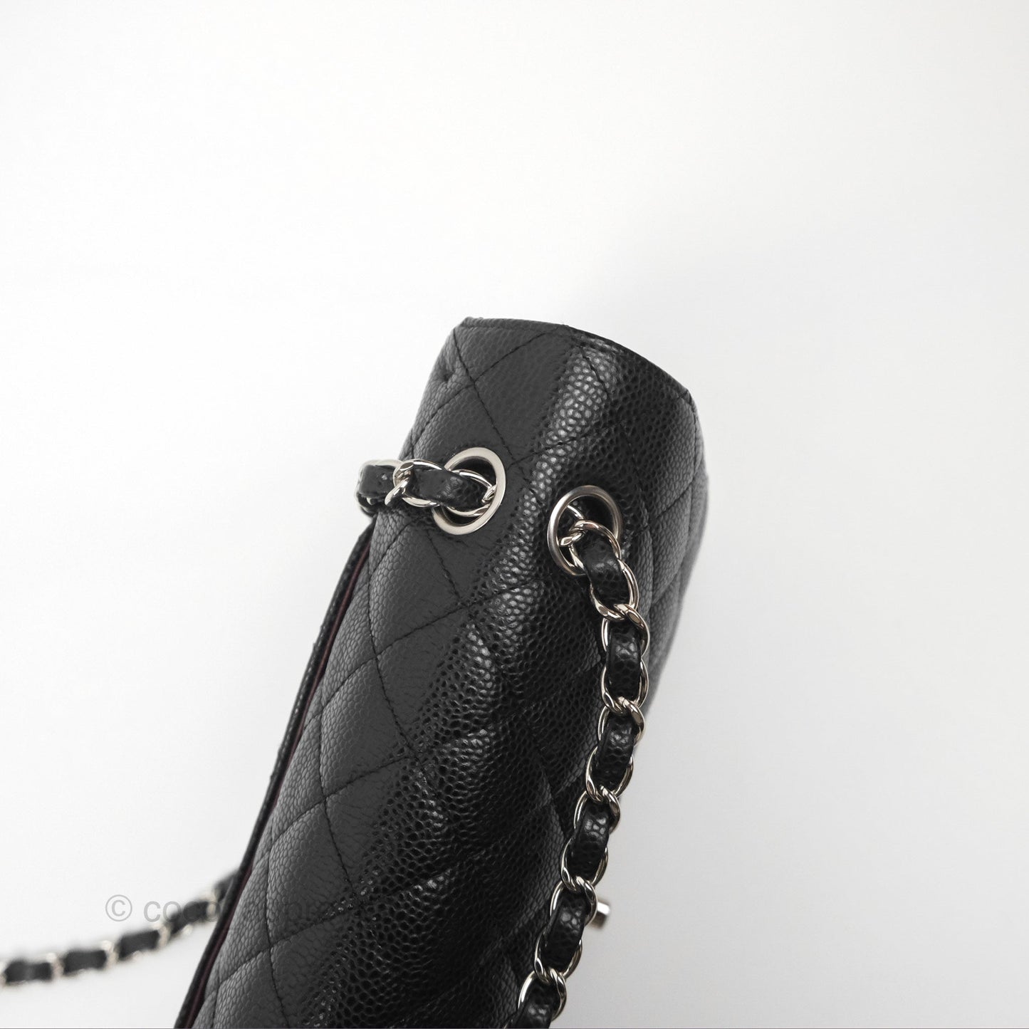 Chanel Classic M/L Medium Flap Quilted Black Caviar Silver Hardware