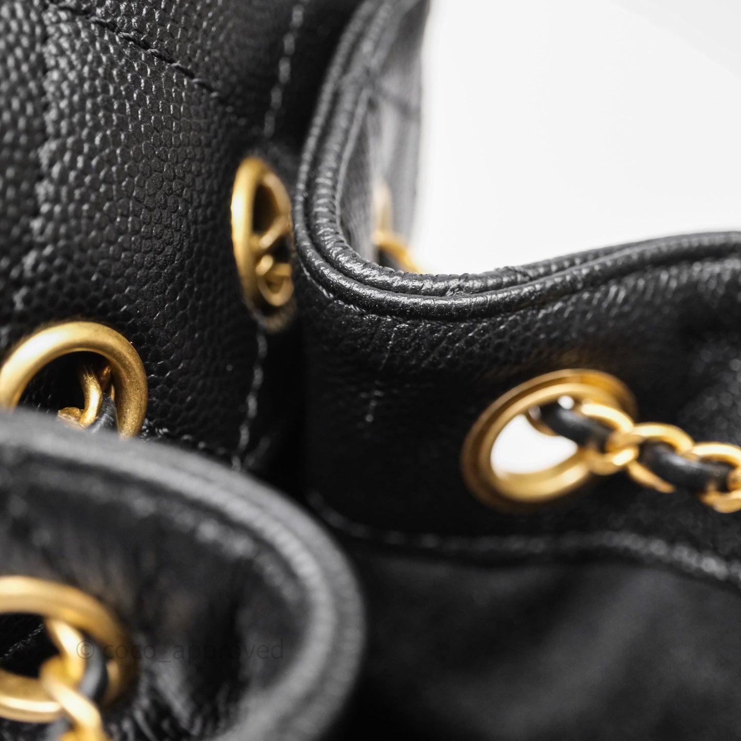 Chanel 25 Mini Black Caviar Aged Gold Hardware
