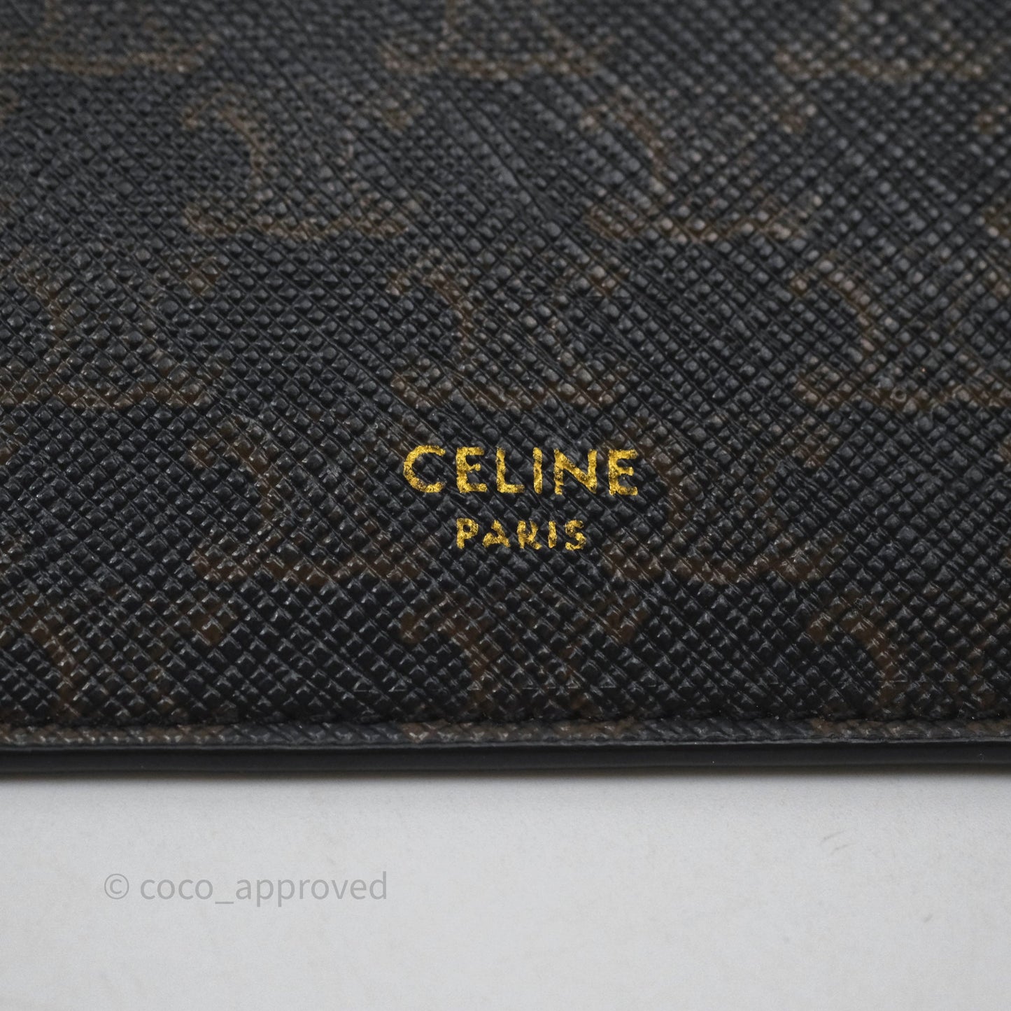 Celine Zipped Purse with Removable Card Holder in Tan Triomphe Canvas/ Lambskin