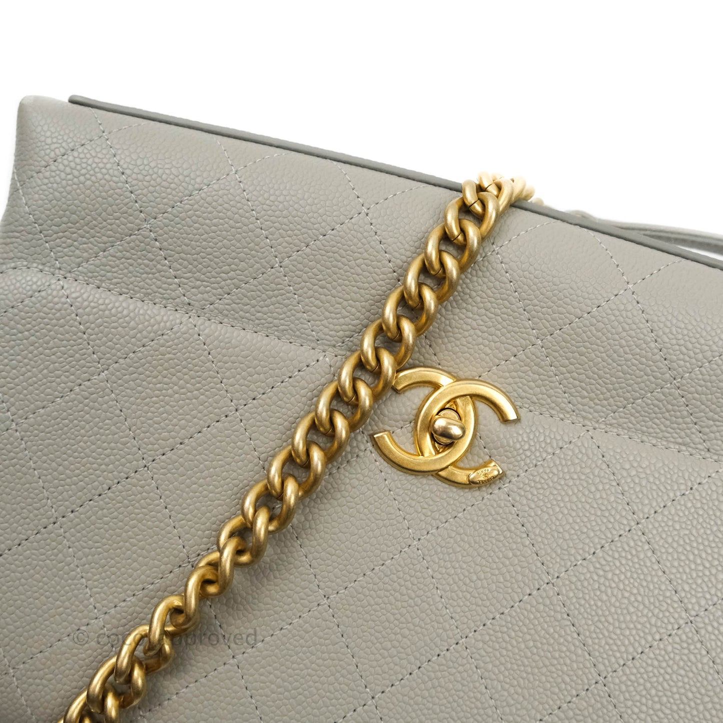 Chanel Chic Affinity Medium Grained Calfskin Grey Aged Gold Hardware