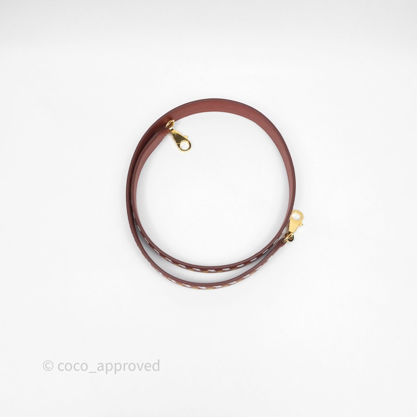 Hermès Tressage Cuir Chevron Strap 25mm Gold Hardware