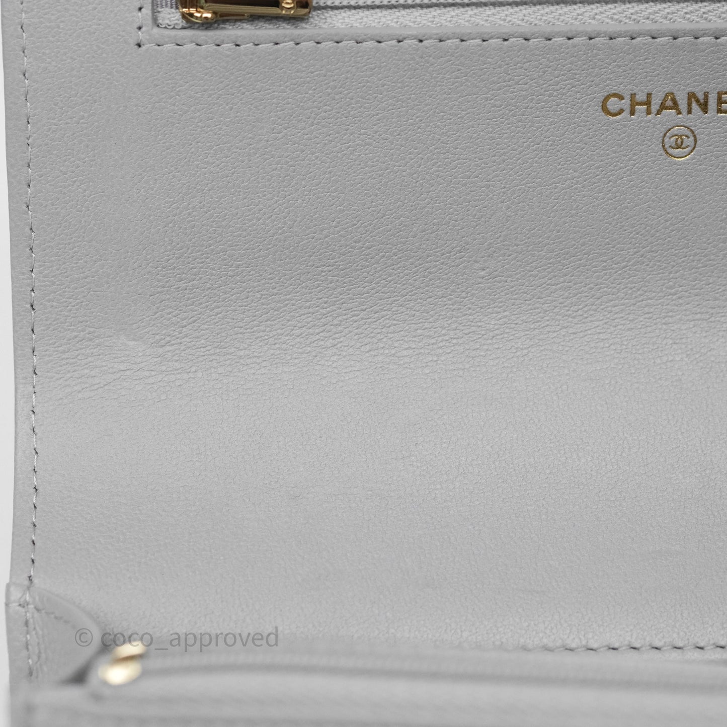 Chanel Heart Adjustable Chain WOC Grey Caviar Aged Gold Hardware