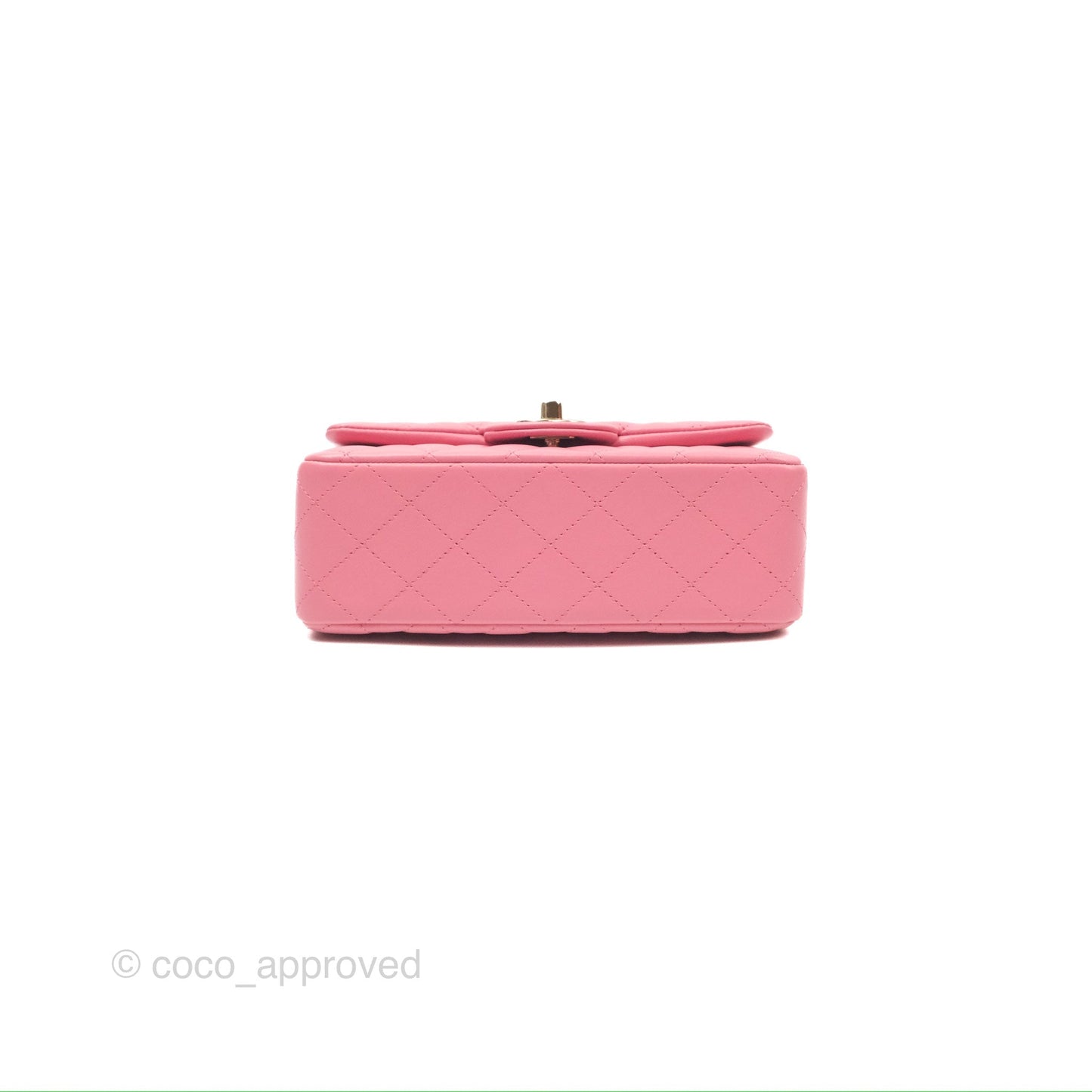 Chanel Top Handle Mini Rectangular Flap Bag Pink Lambskin Gold Hardware