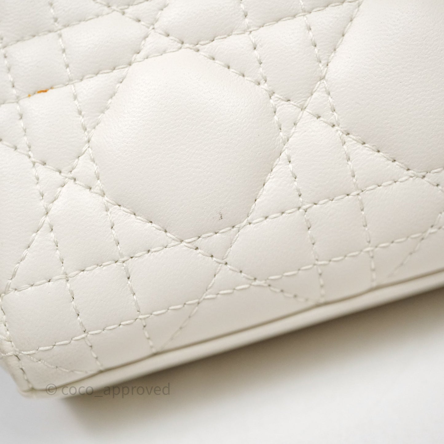 Christian Dior Micro Lady D-Joy Bag Latte Cannage Lambskin Gold Hardware
