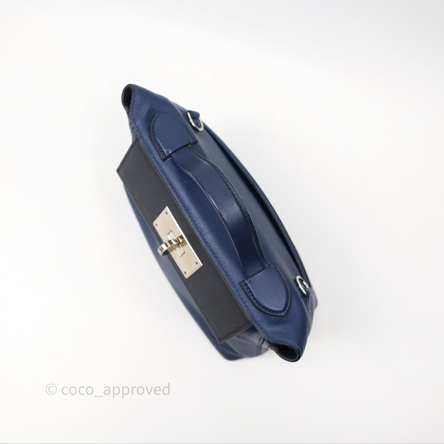 Hermès 24/24 21 Mini Bleu Saphir 73/ Bleu Indigo 76/ Bleu France 71 Evercolor/ Swift Palladium Hardware