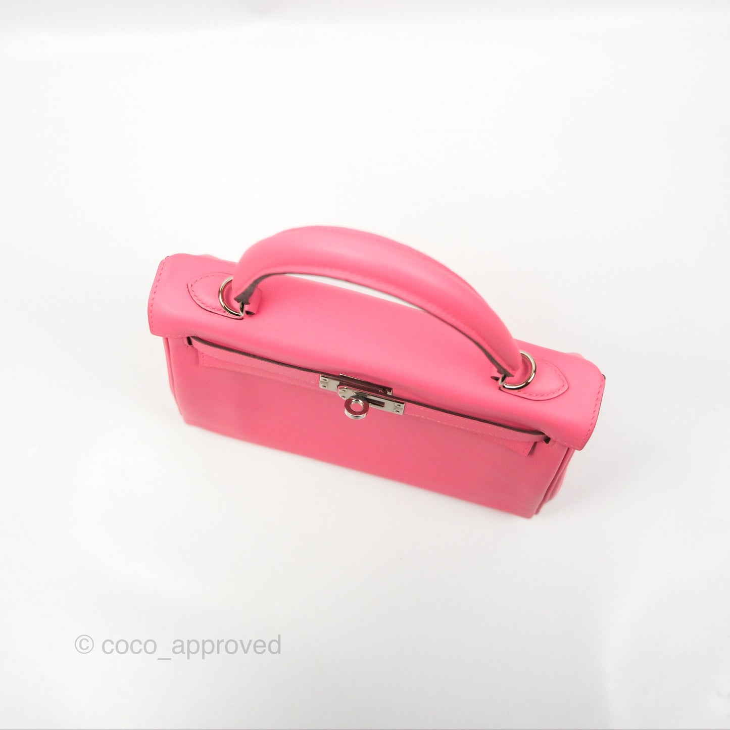 Hermès Retourne Kelly 25 Rose Azalee Swift Palladium Hardware
