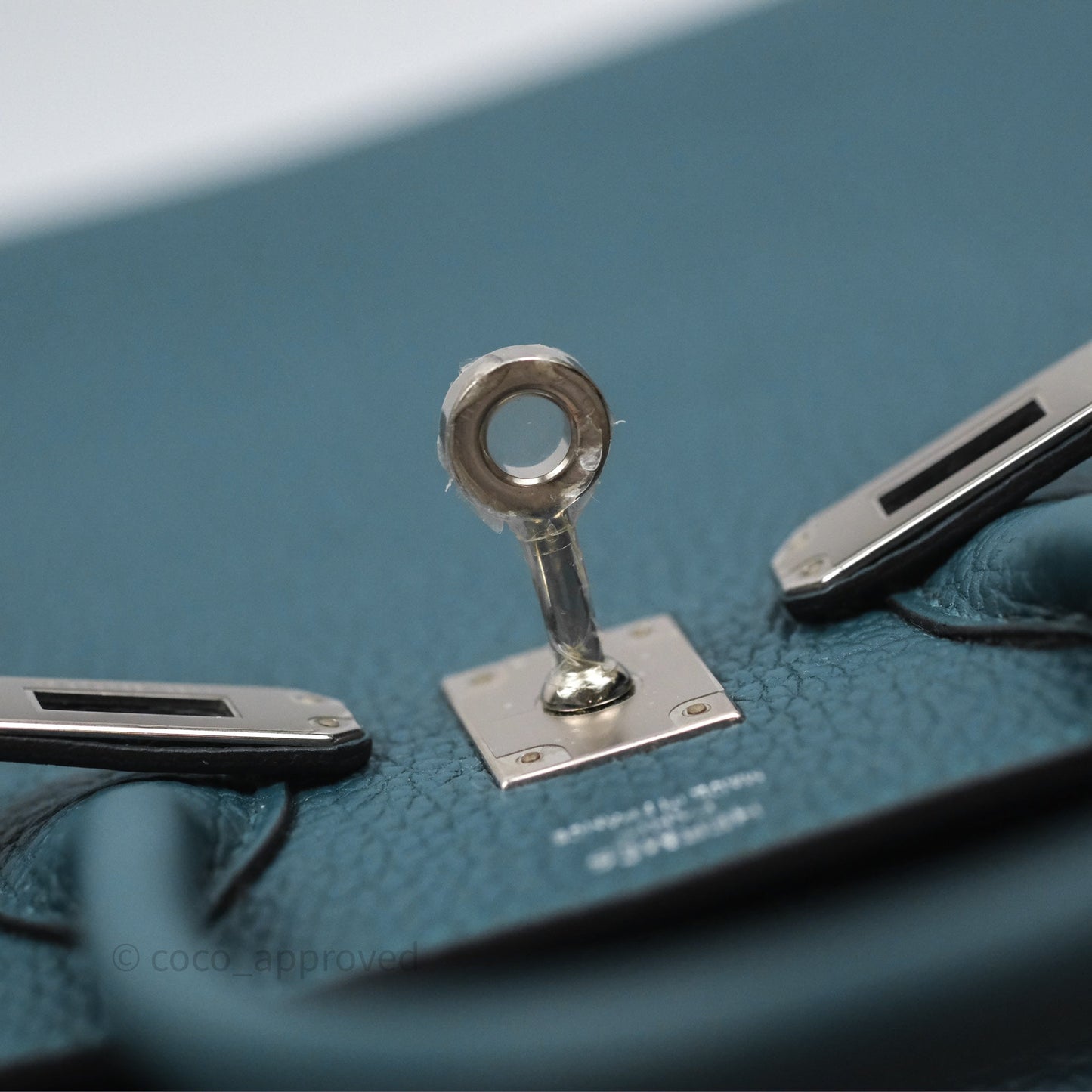 Hermès Birkin 25 Retourne Vert Bosphore W0 / Bleu Océan Z7 Togo Palladium Hardware