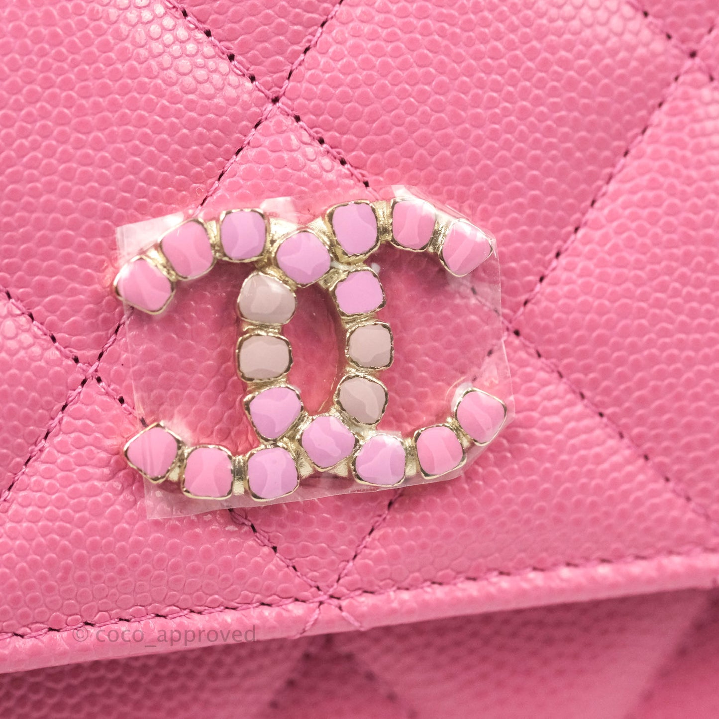 Chanel Quilted Flap Wallet Pink Caviar