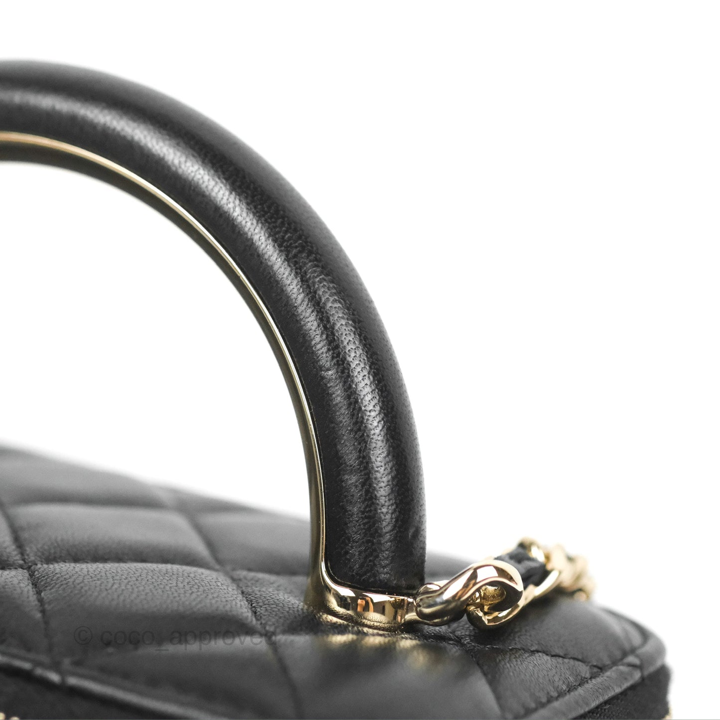 Chanel Vanity Rectangular Top Handle Black Lambskin Gold Hardware