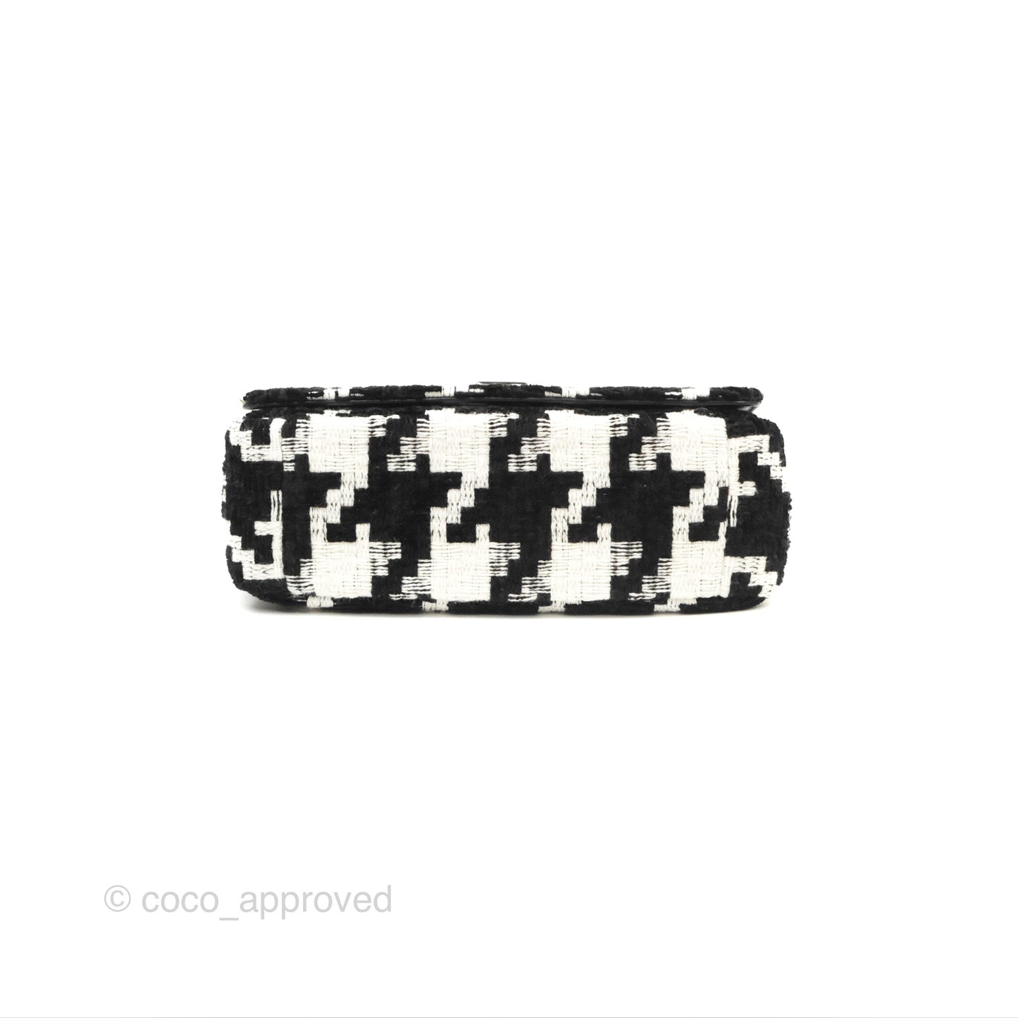 Dior Small Caro Bag Black & White Macro Houndstooth Fabric
