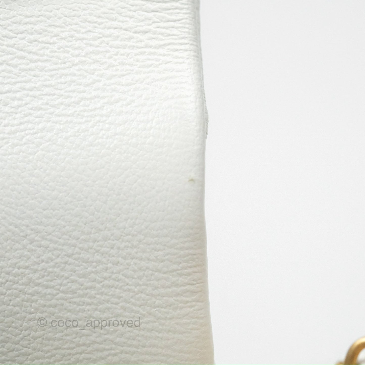 Chanel Adjustable Flap Bag White Calfskin Aged Gold Hardware